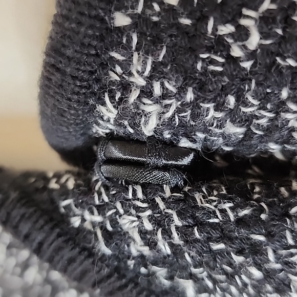 Loft Marled Black Tweed Knit Moto Jacket Sweater Embellished Spring Mobwife - Picture 11 of 15